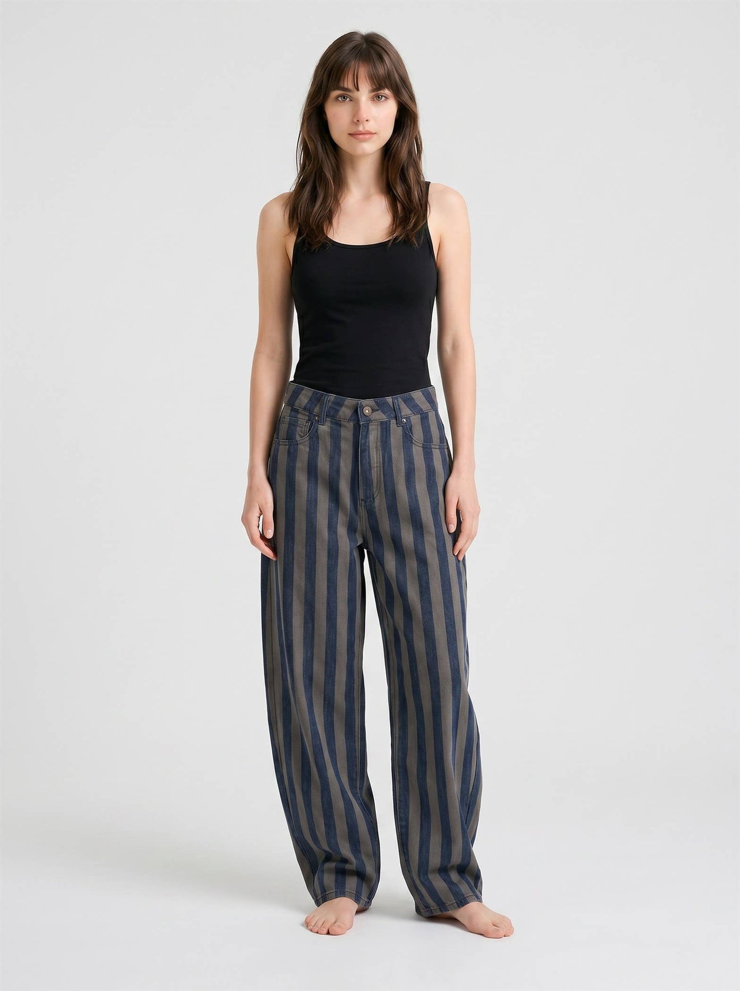VINTAGE STRIPE WIDE LEG DENIM