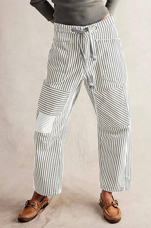 Striped Pattern Casual Loose Fit Pants