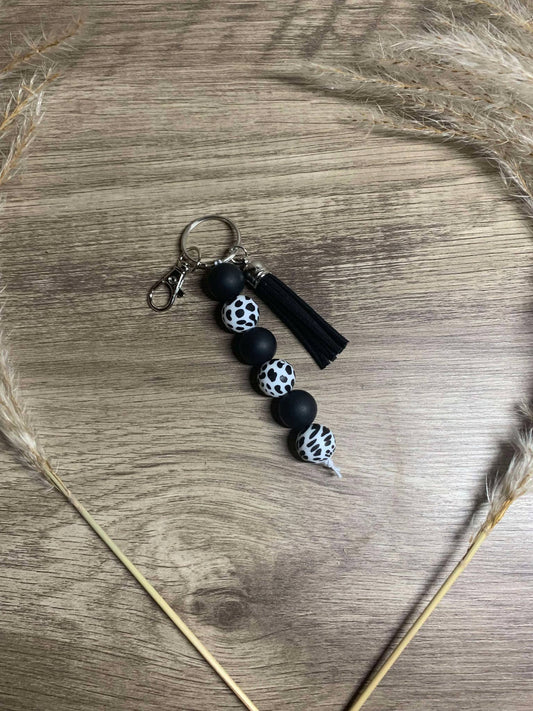 Cow Print Keychain