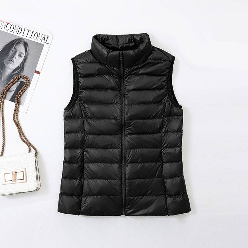 Essential basic puffer vest Slim-fit sleeveless jacket