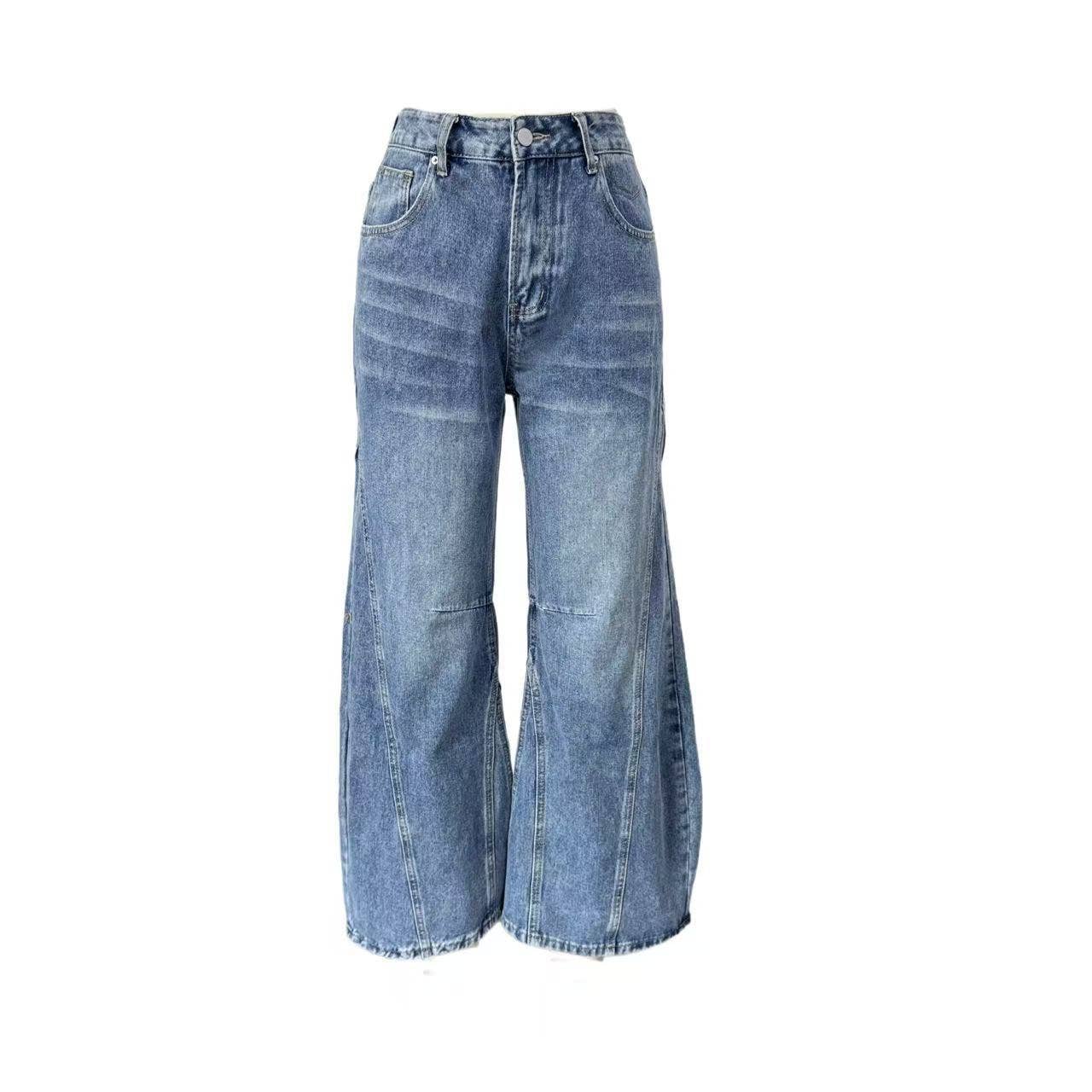 Retro Style Old School Slouchy Flared Puddle Jeans
