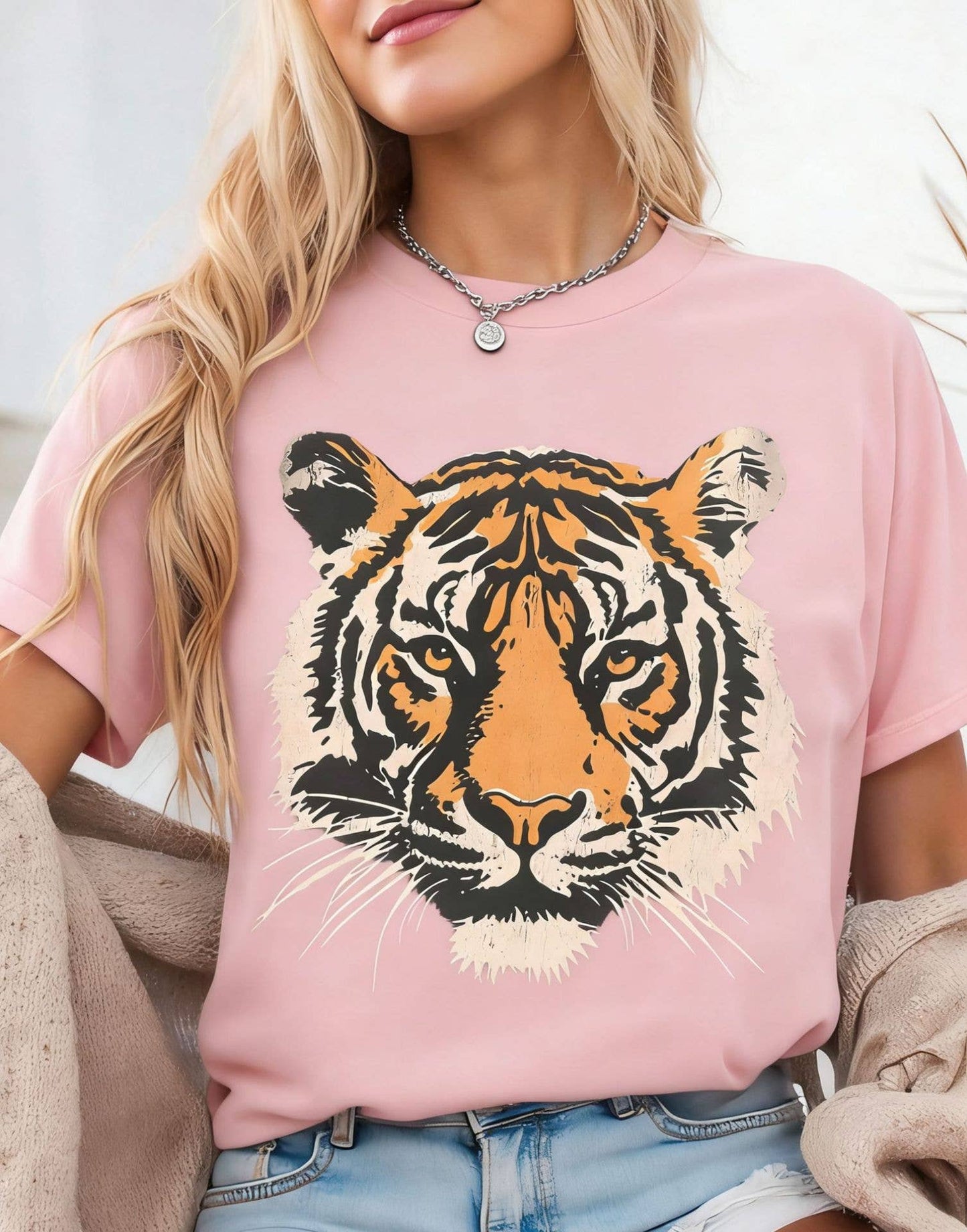 Vintage Tiger Shirt Retro Graphic Cotton Tees