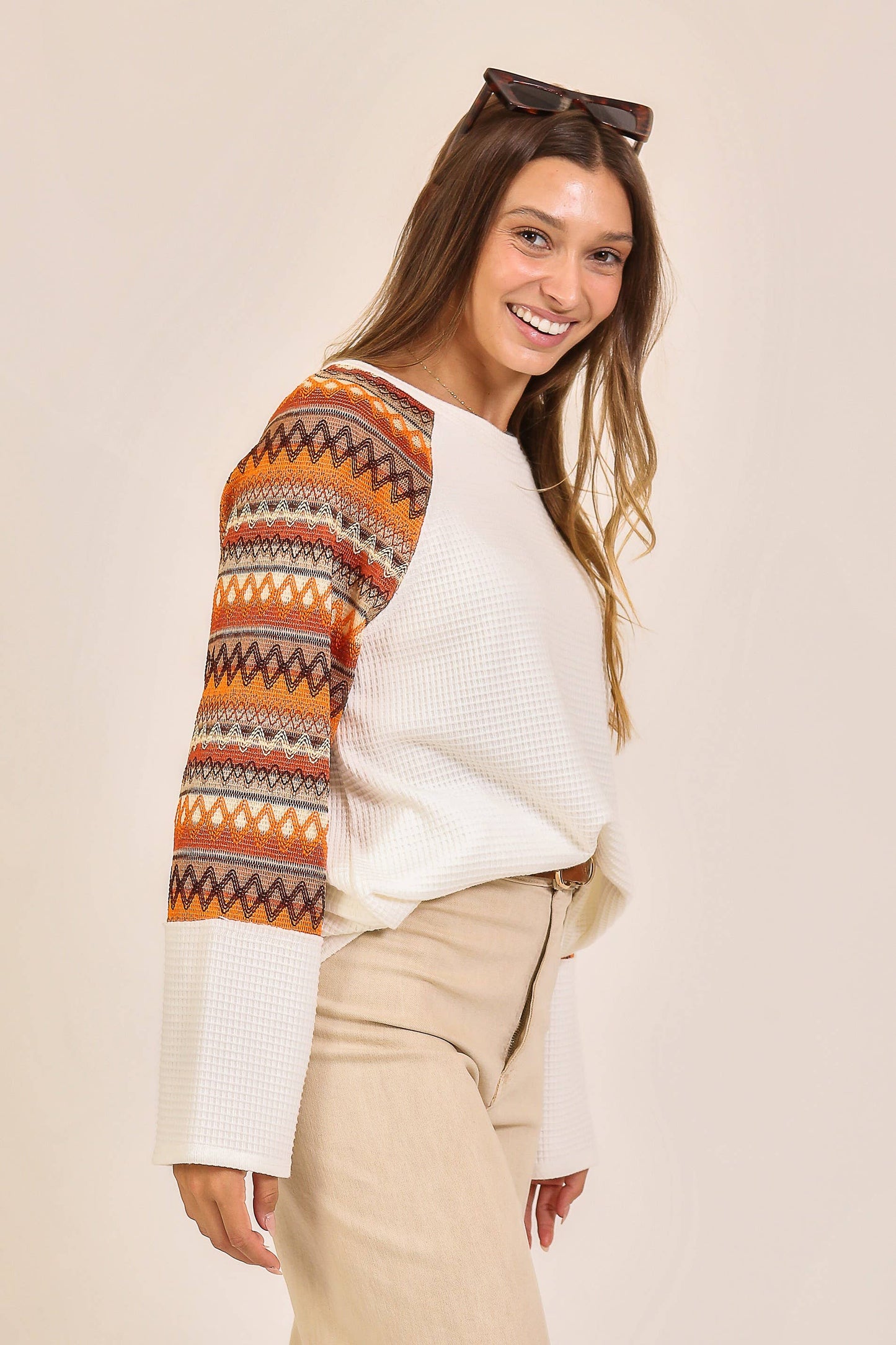 Harvest Hues Waffle Knit Top