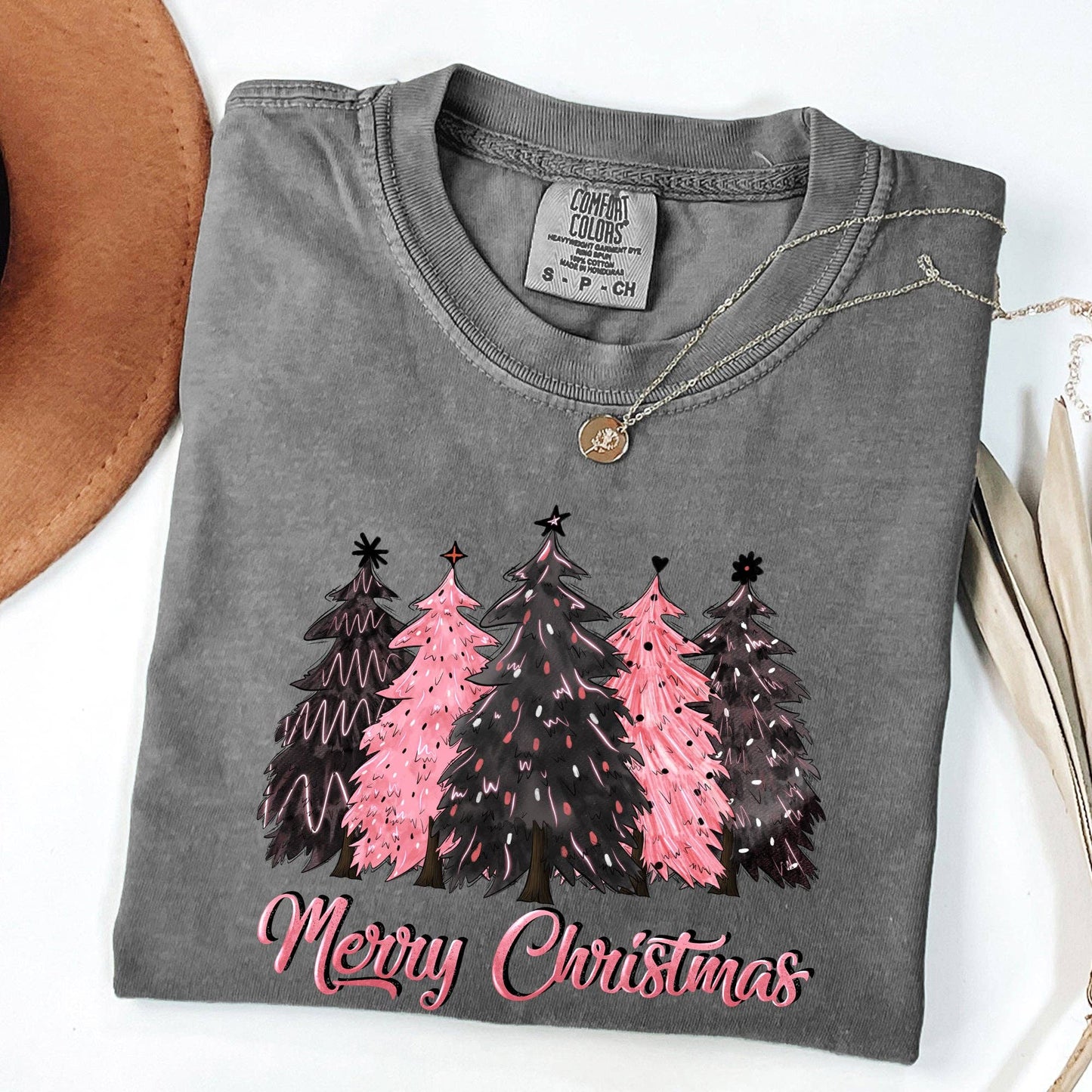 Merry Christmas Trees, Winter, Snow, Santa, Xmas Tshirt