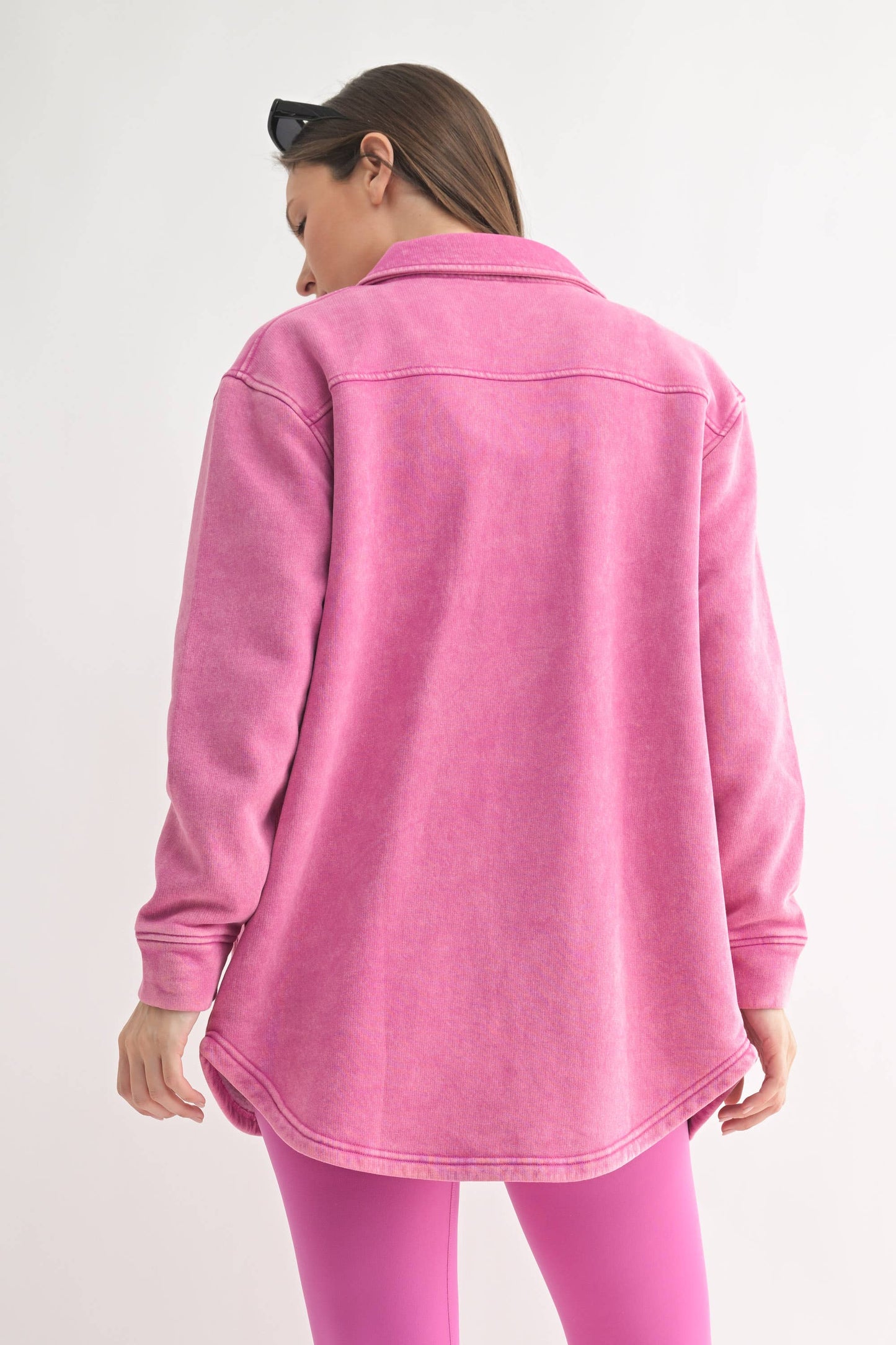 Snap-On Shacket with Pockets: NATURAL