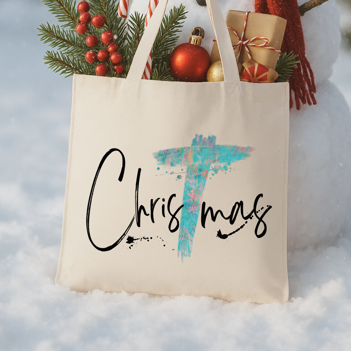 Christmas religious Tote Bag | Holiday Book Bag | Faithbased