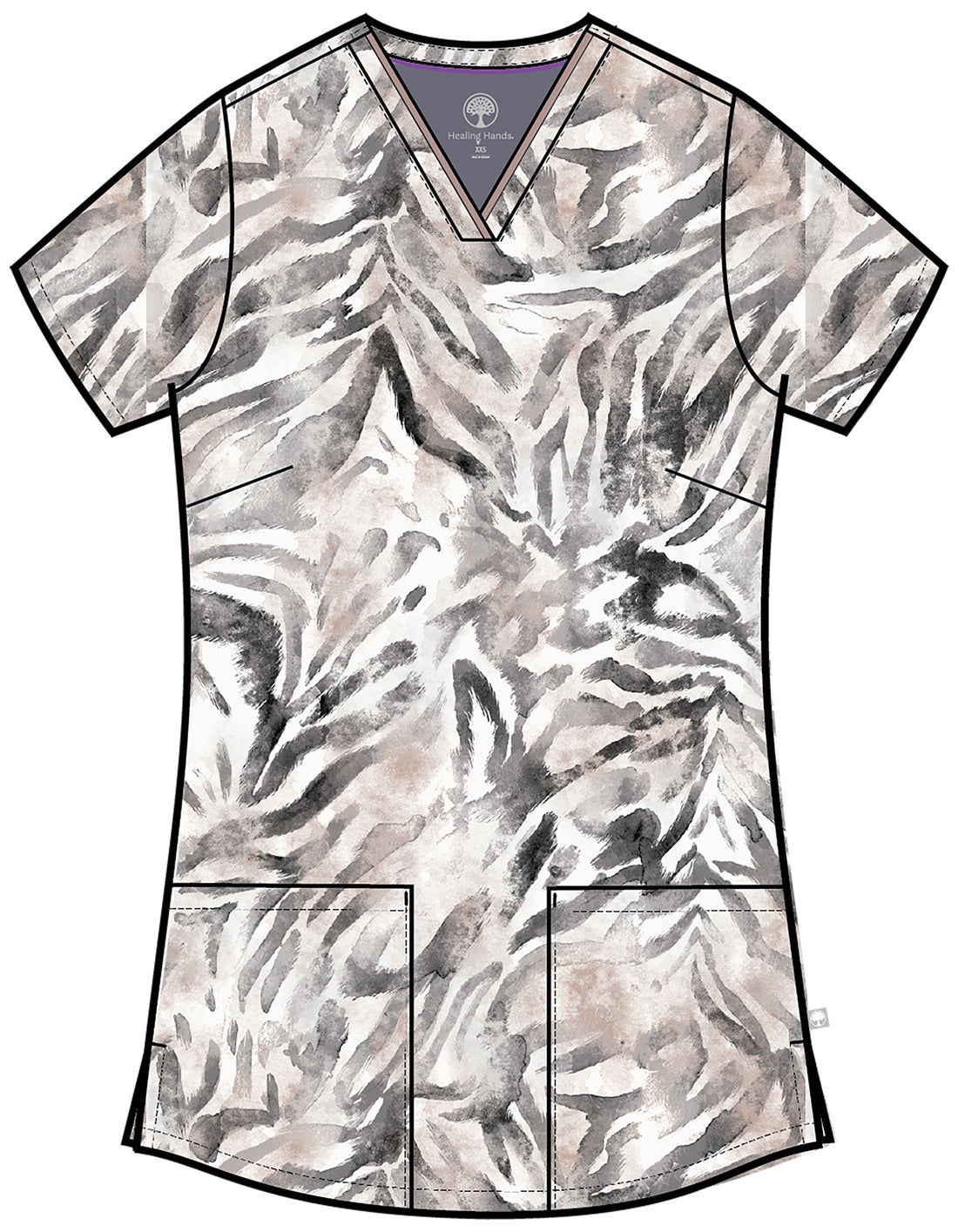 Healing Hands- Amanda Print Top Serene Safari