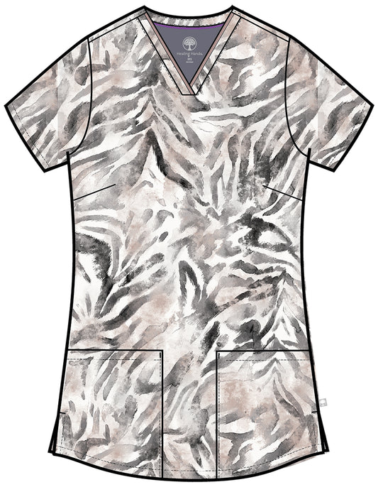 Healing Hands- Amanda Print Top Serene Safari