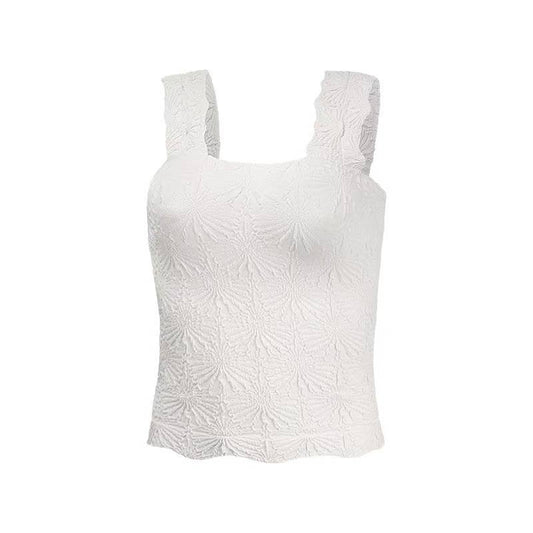Essential Basic Flower Jacquard Y2k fitted Tank