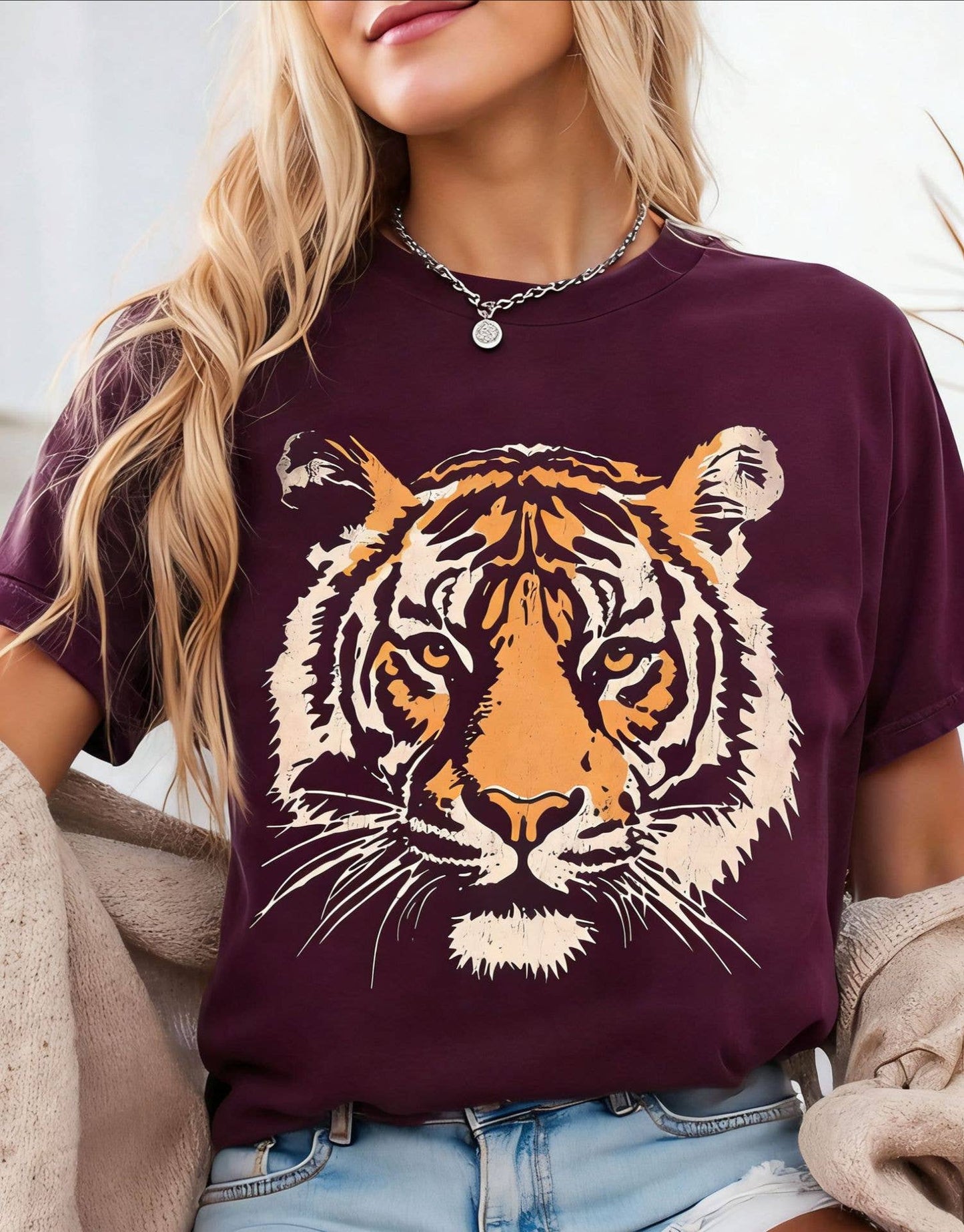 Vintage Tiger Shirt Retro Graphic Cotton Tees