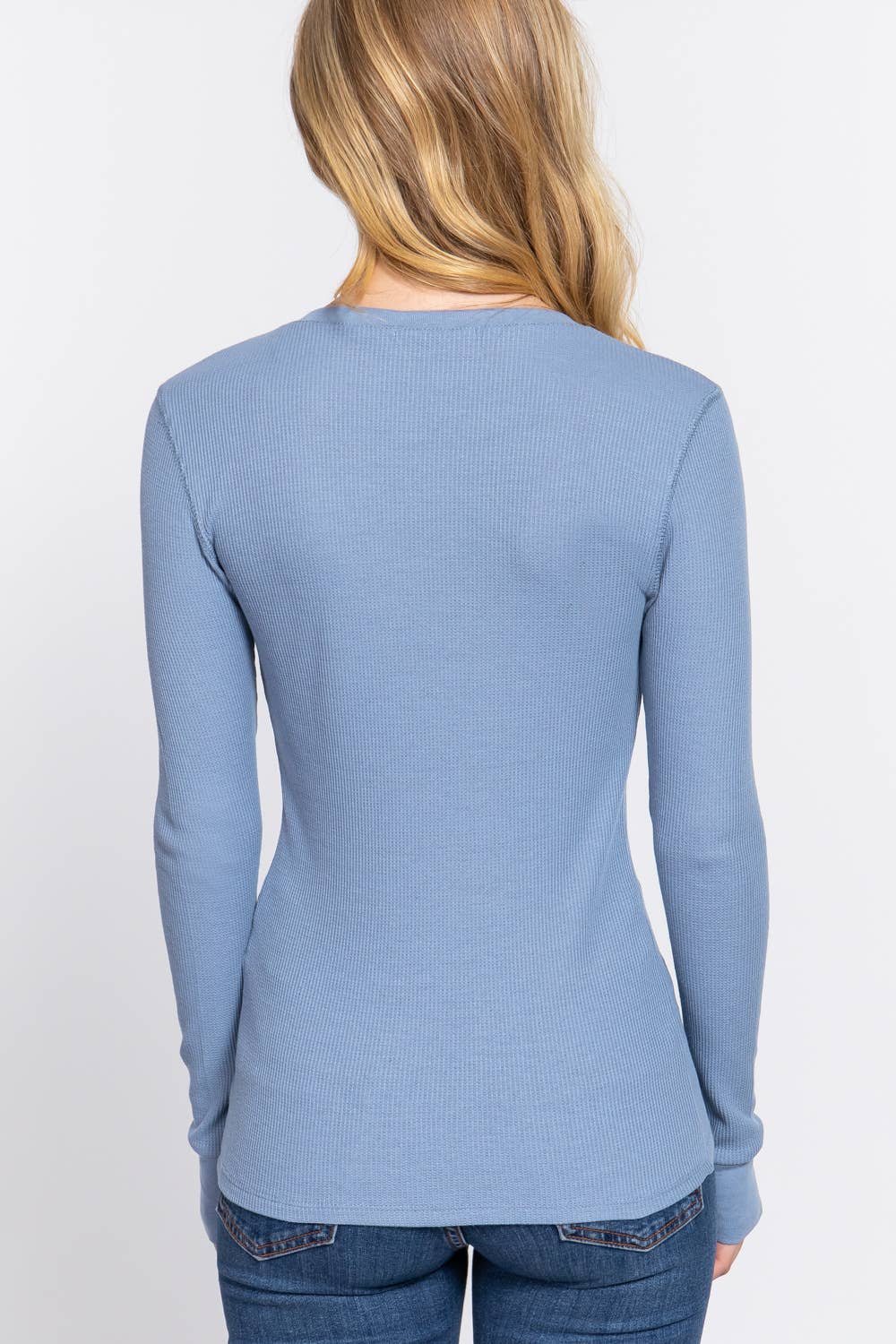 Long Sleeve Crew Neck Thermal Knit Top