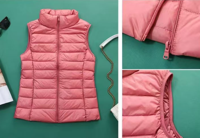 Essential basic puffer vest Slim-fit sleeveless jacket