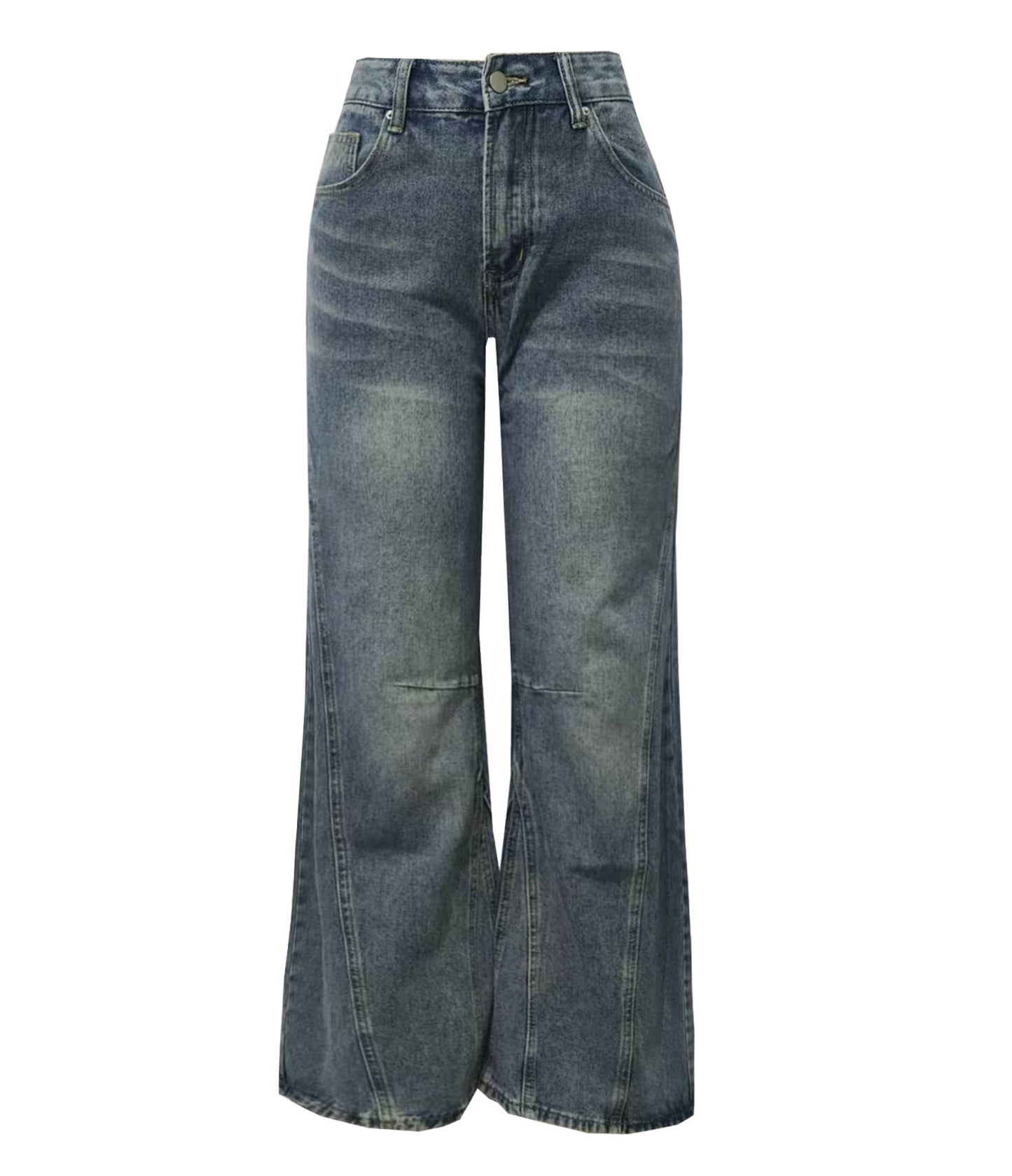 Retro Style Old School Slouchy Flared Puddle Jeans