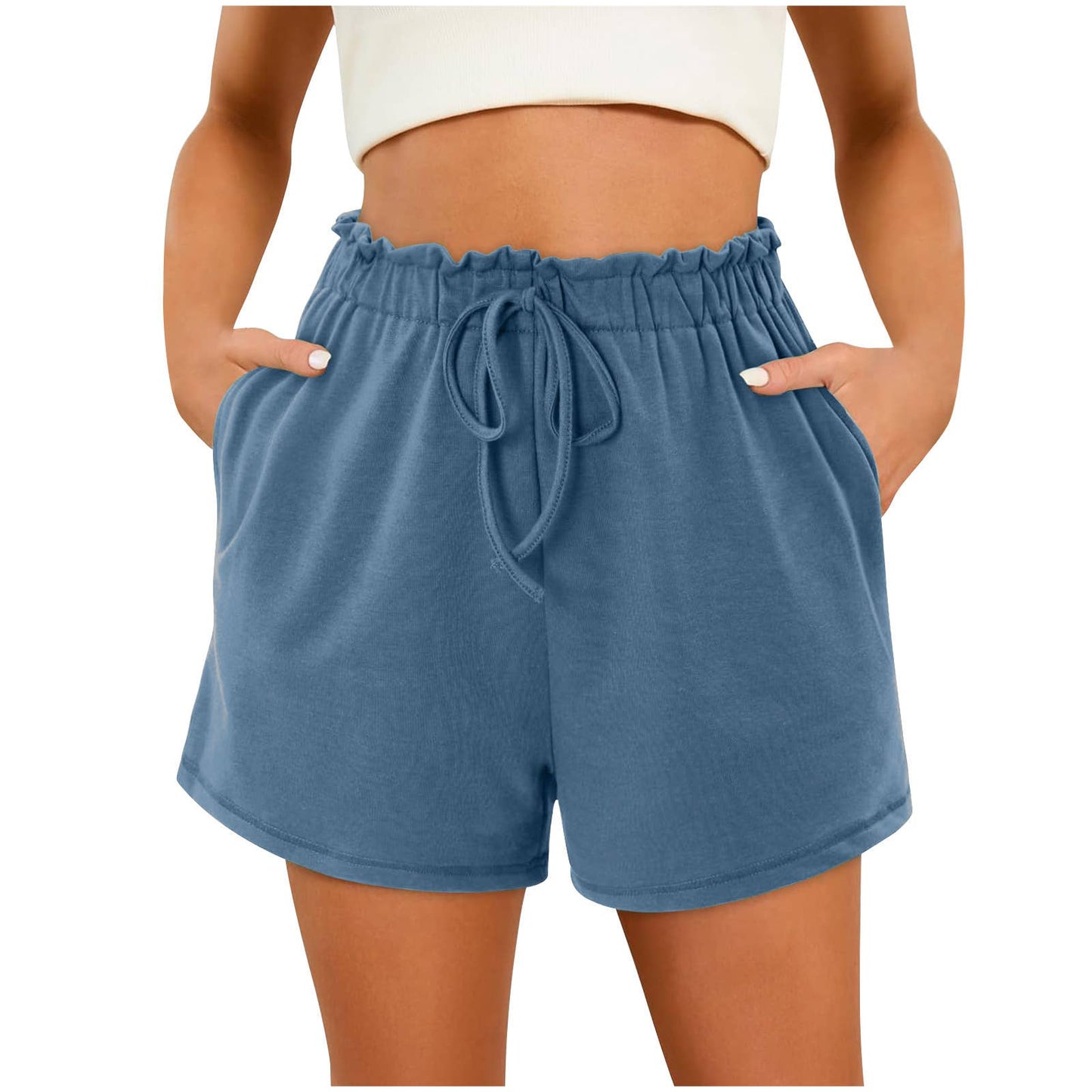 Solid Color Loose Casual Shorts with Pockets