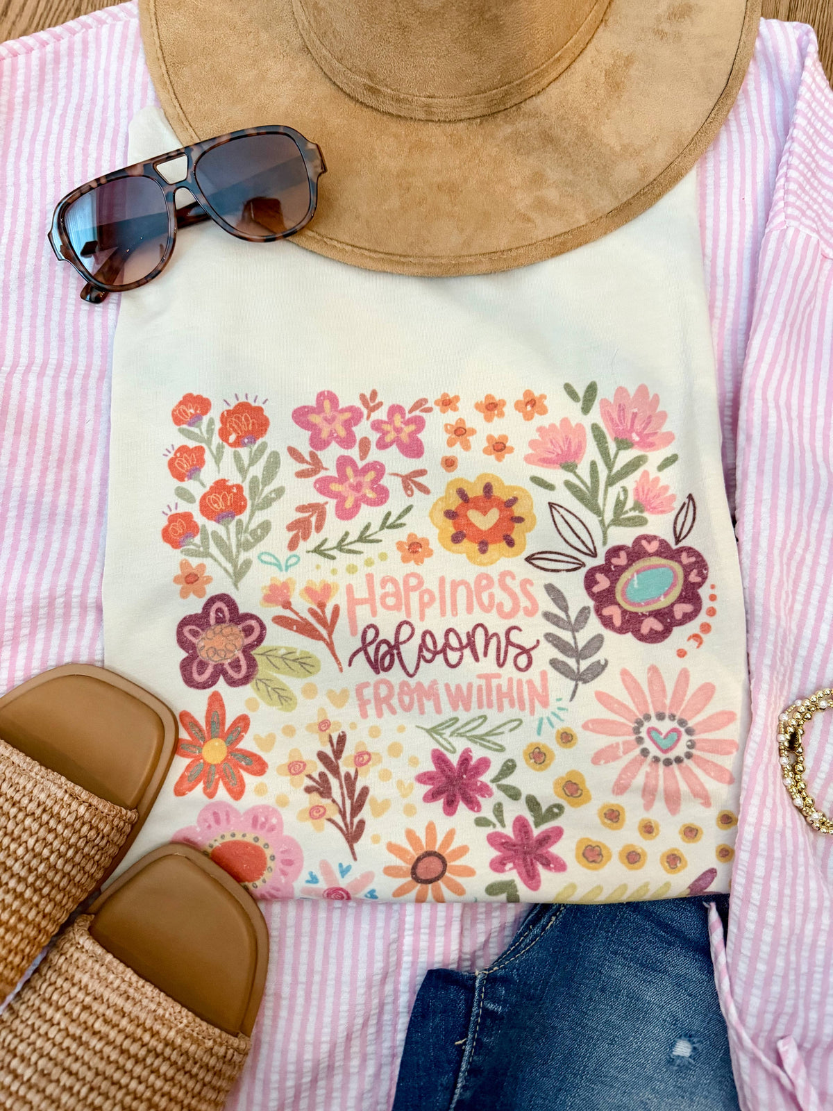 Happiness Blooms from Within Graphic Tee