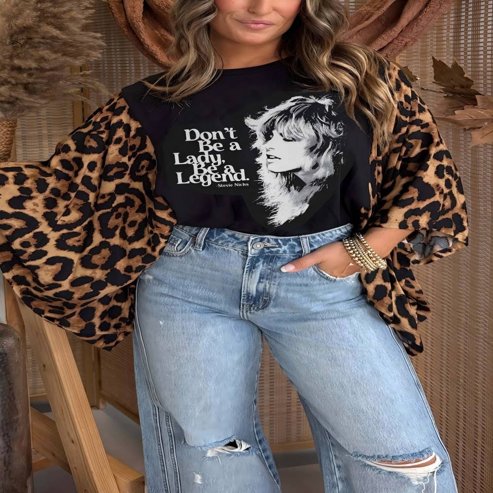 Western Vintage Graphic Batwing Kimono Sleeves Tees Boho Top