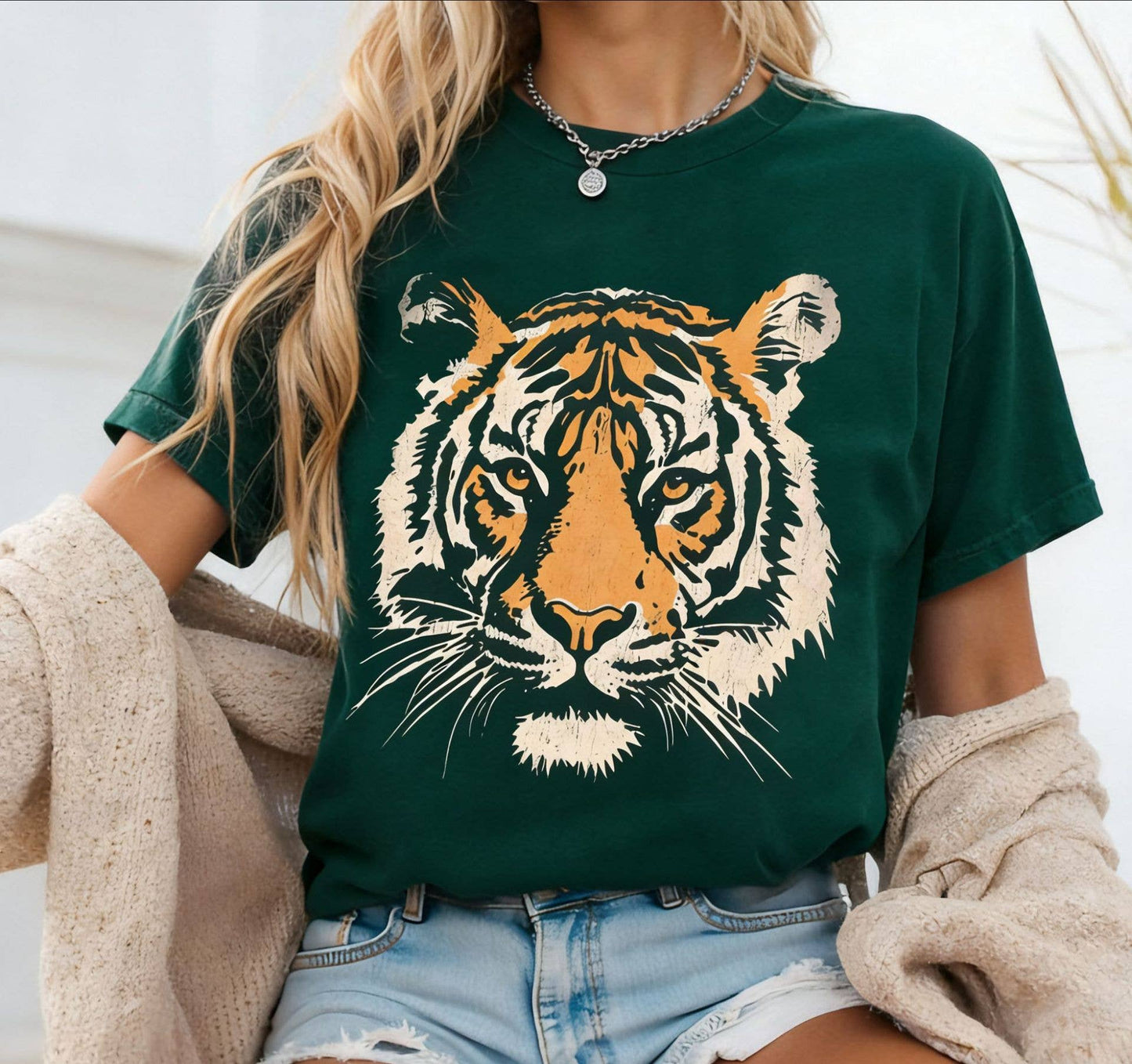 Vintage Tiger Shirt Retro Graphic Cotton Tees