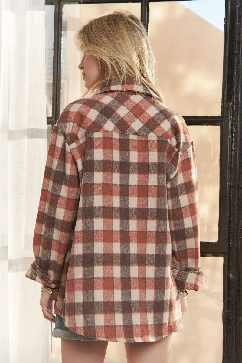 Plaid Button Up Flannel Shacket