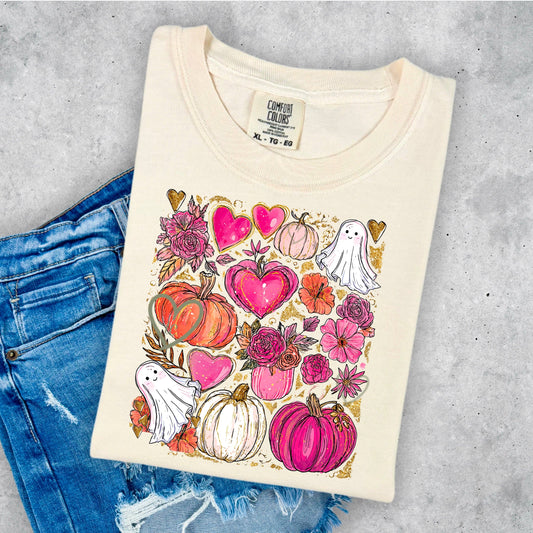 PINK GHOSTS AND PUMPKINS