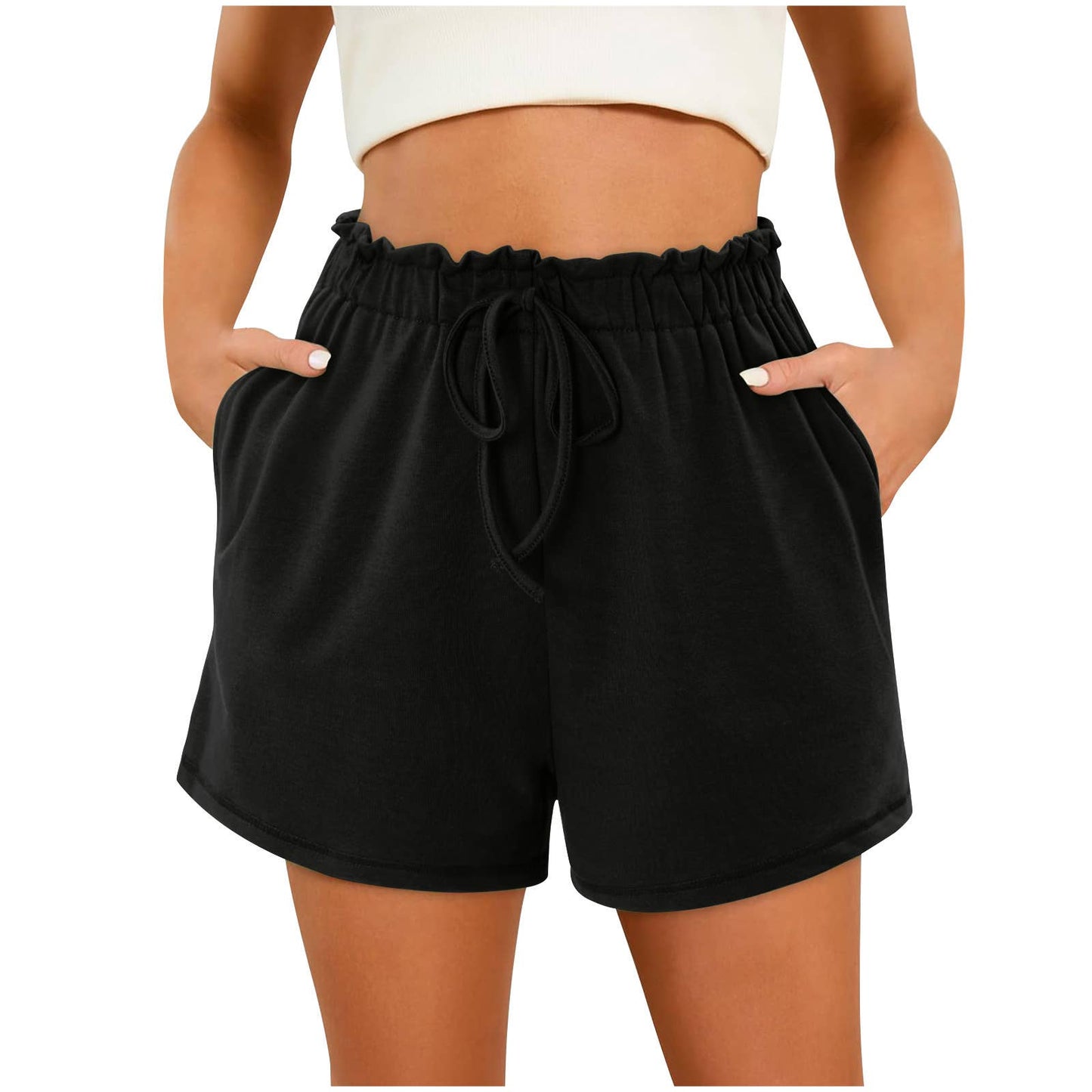 Solid Color Loose Casual Shorts with Pockets