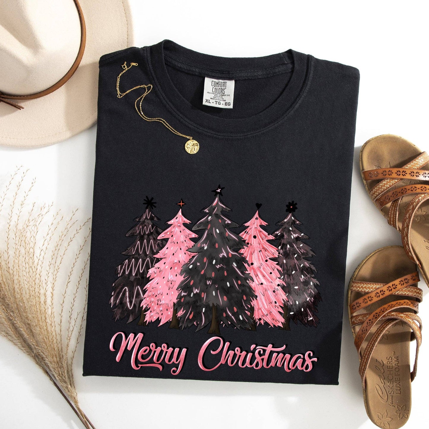 Merry Christmas Trees, Winter, Snow, Santa, Xmas Tshirt