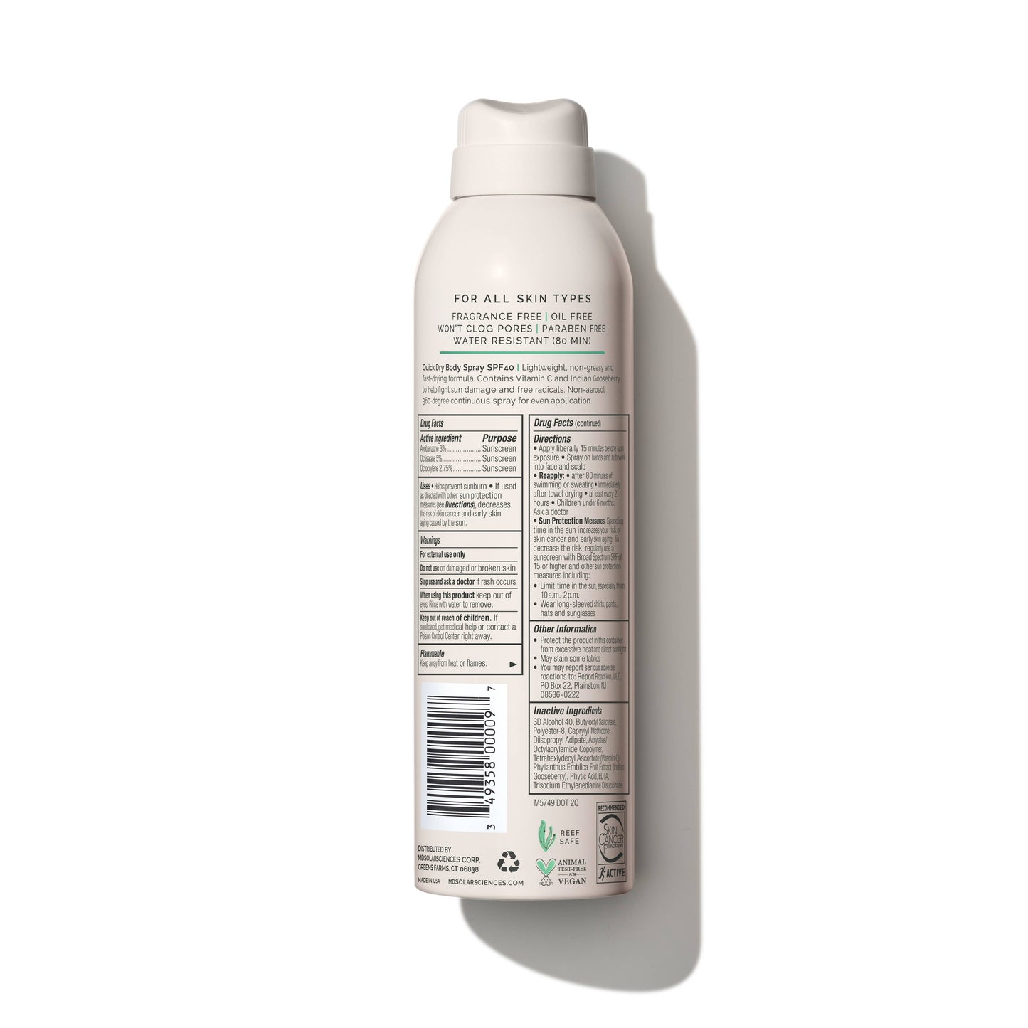 Quick Dry Body Spray SPF 40