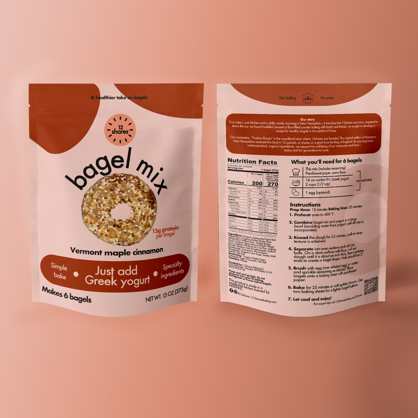 Vermont Maple Cinnamon Bagel Mix - JUST ADD GREEK YOGURT