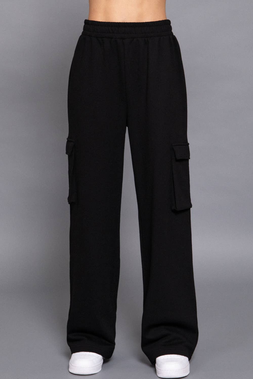 Waist Band Inner Fleece French Terry Cargo Long Pants