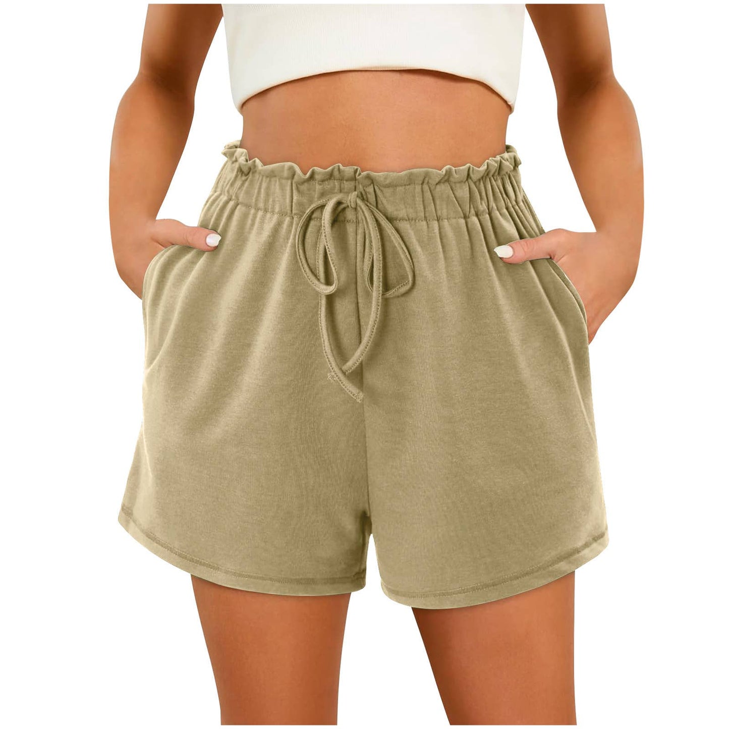 Solid Color Loose Casual Shorts with Pockets
