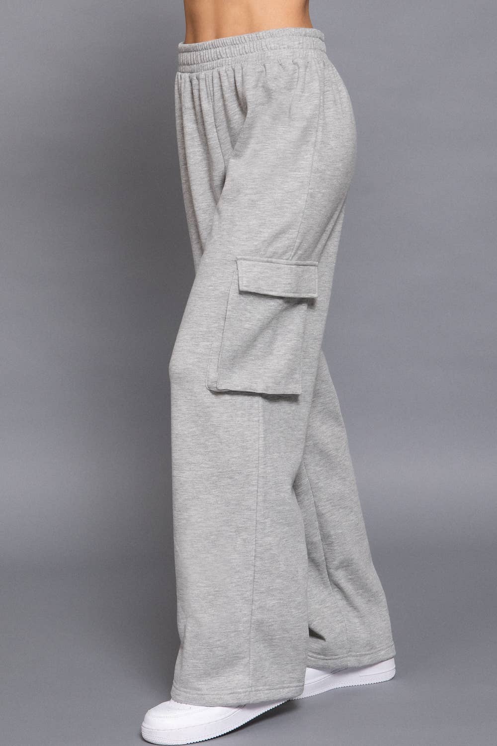Waist Band Inner Fleece French Terry Cargo Long Pants