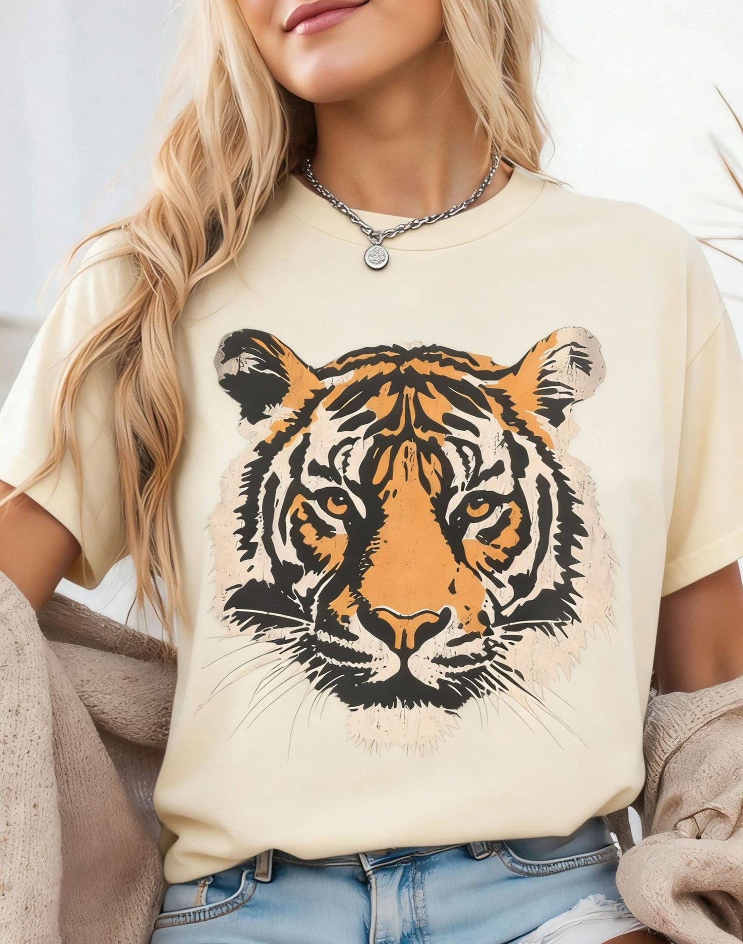 Vintage Tiger Shirt Retro Graphic Cotton Tees