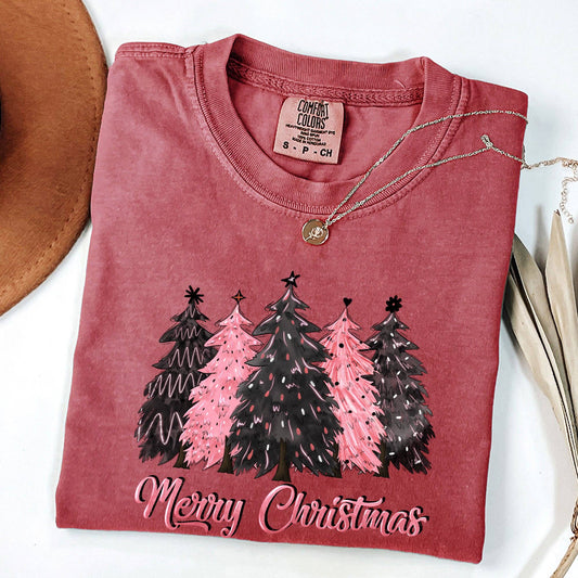 Merry Christmas Trees, Winter, Snow, Santa, Xmas Tshirt