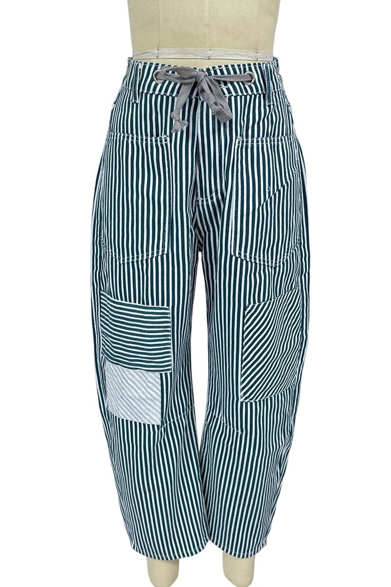 Striped Pattern Casual Loose Fit Pants