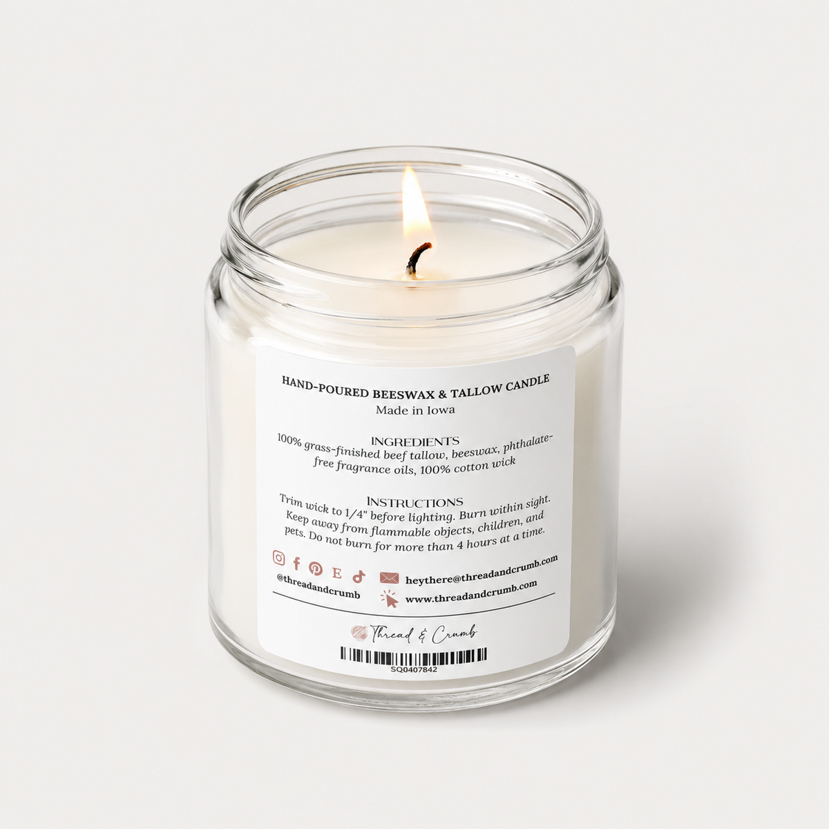 Maple Cashmere Fall Candle | Beeswax + Tallow | 9 oz