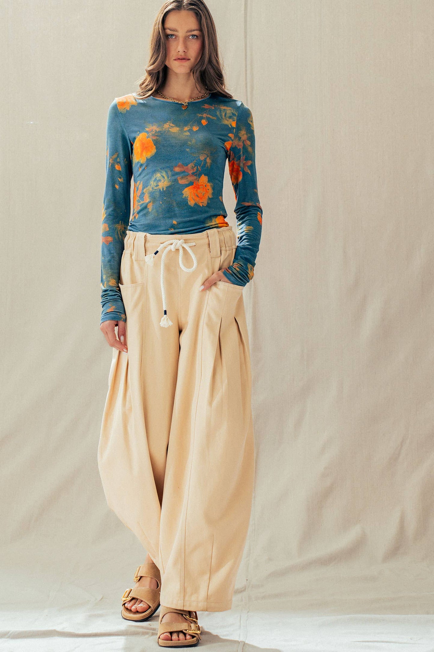 Vintage Floral Long Sleeve Top