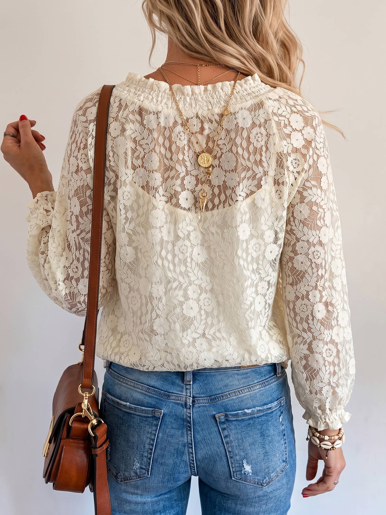 Romance Lace-Up  Floral Blouse