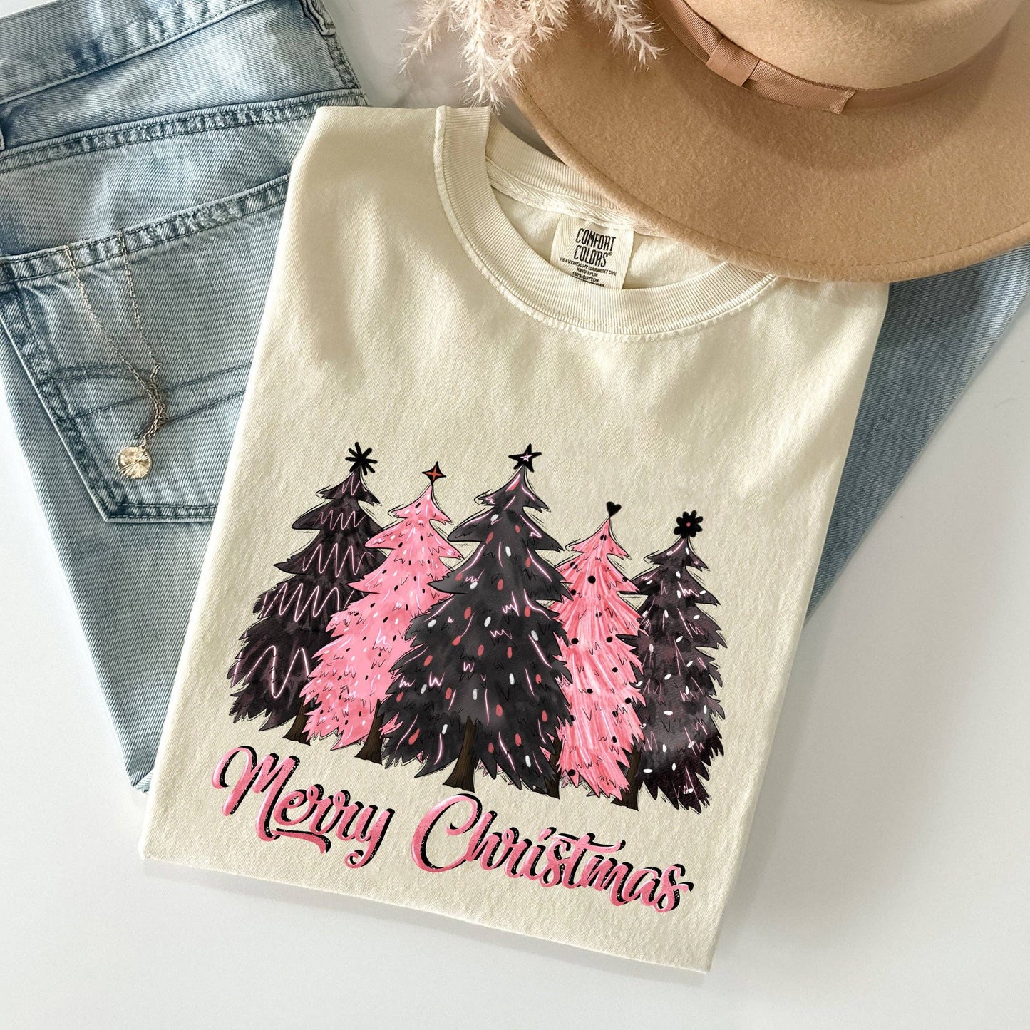 Merry Christmas Trees, Winter, Snow, Santa, Xmas Tshirt