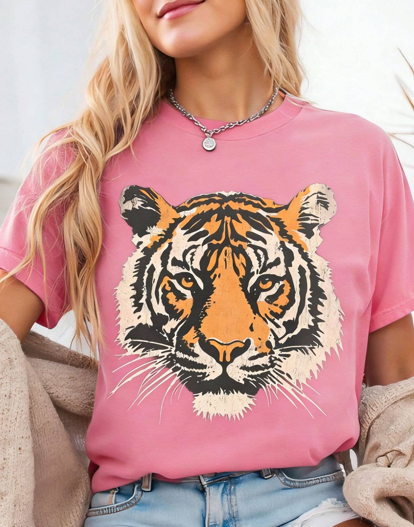 Vintage Tiger Shirt Retro Graphic Cotton Tees