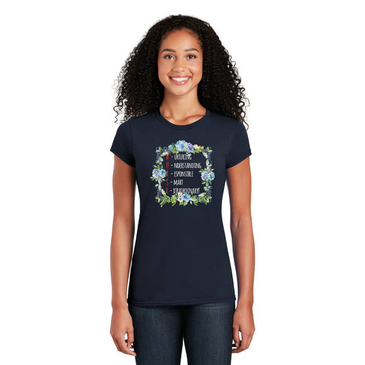 Nurse Acronym - Cotton Short Sleeve T-Shirt: Navy