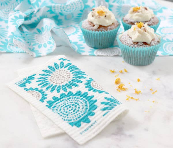 Swedish Dishcloth - Sunflower - Turquoise