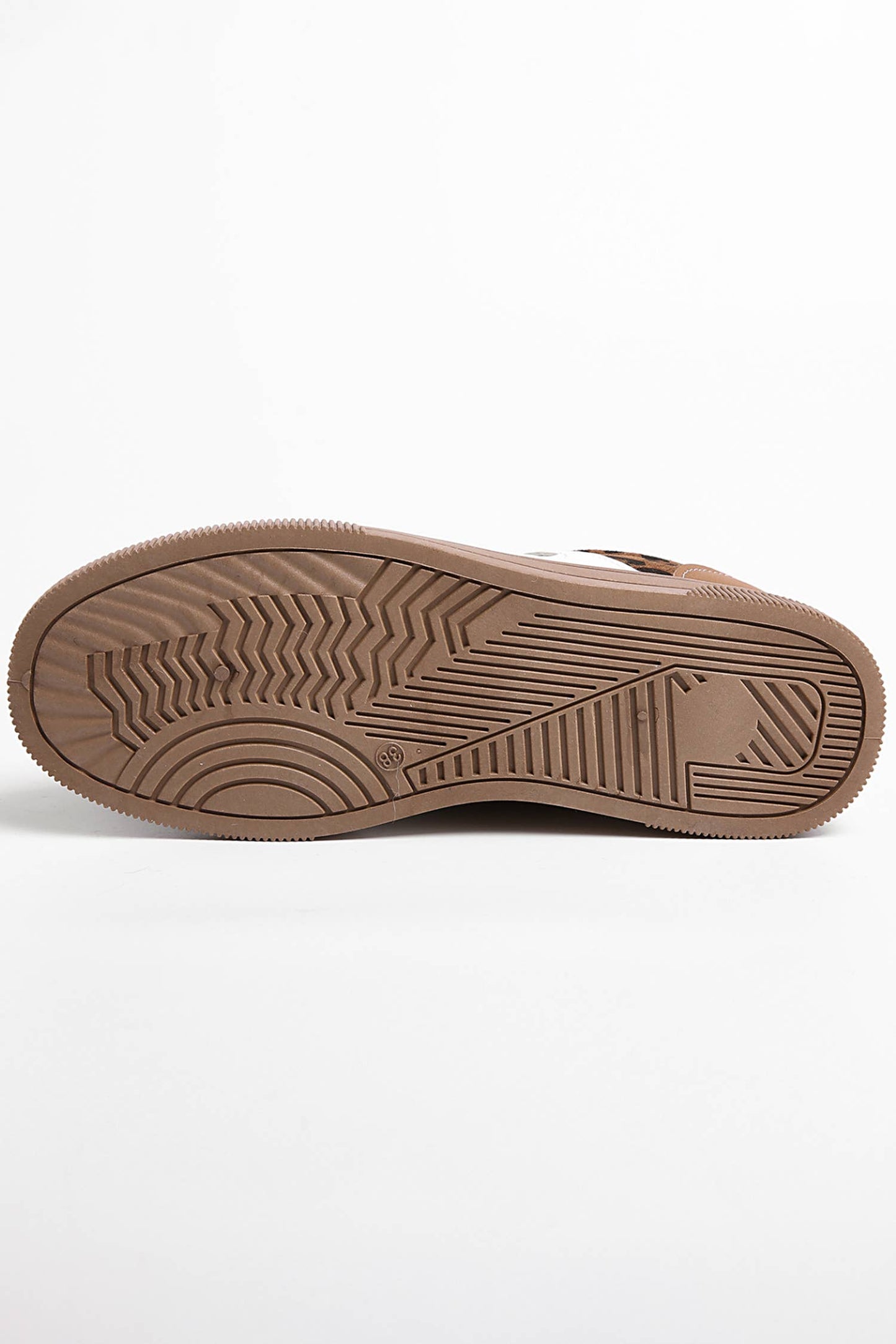 Leather Leopard Patchwork Flat Sneakers