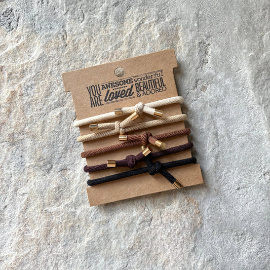 Bow Hair Ties on Kraft Card