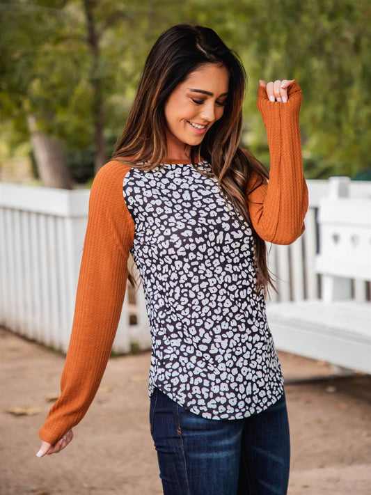 Contrast Sleeve Monica Raglan Top