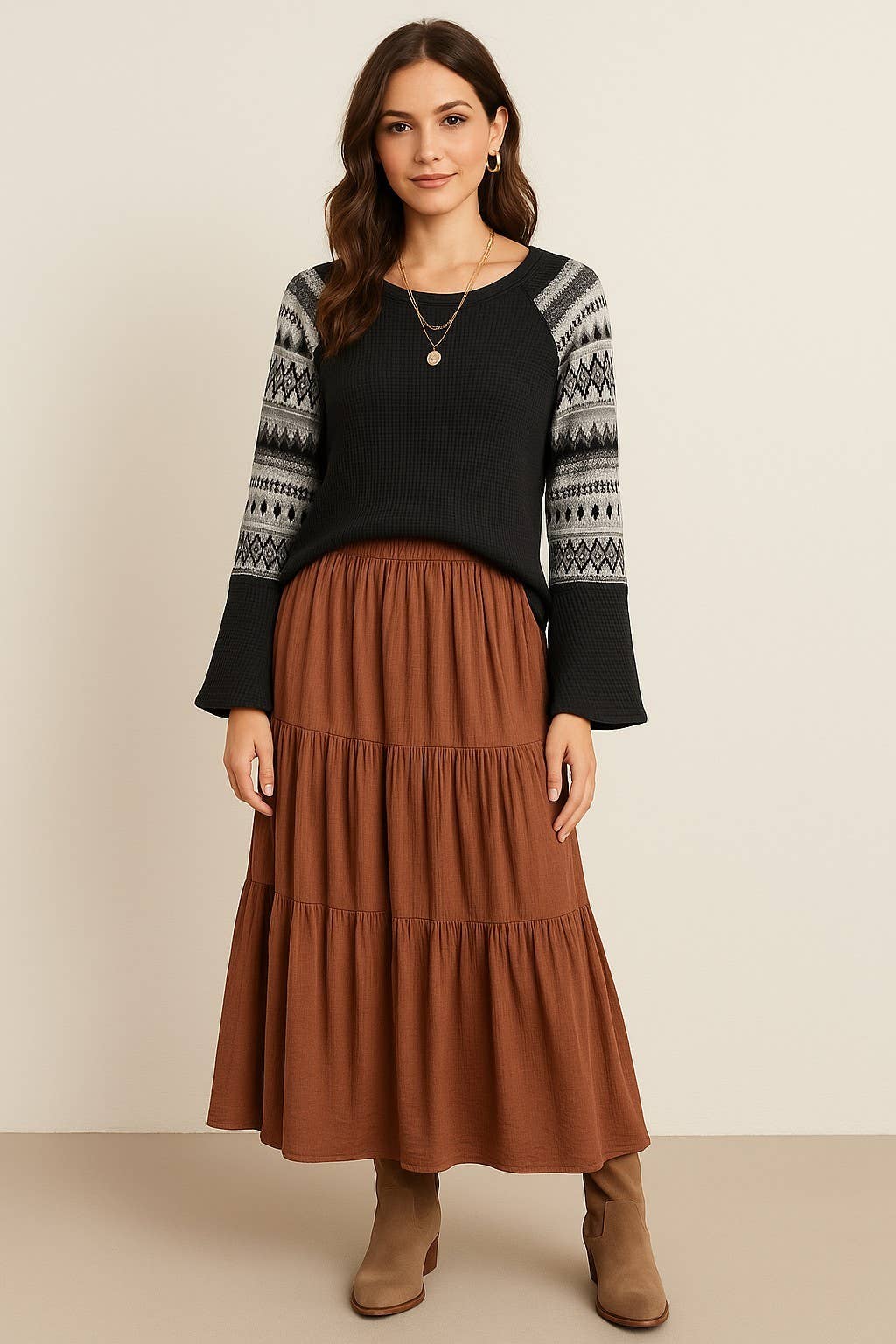 Harvest Hues Waffle Knit Top
