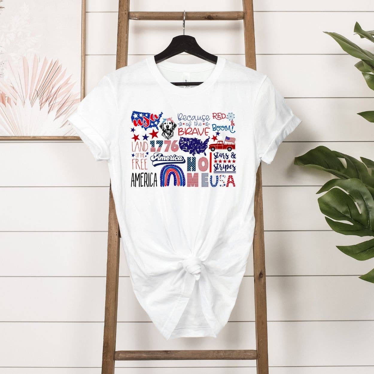 Patriotic Collage White Tee