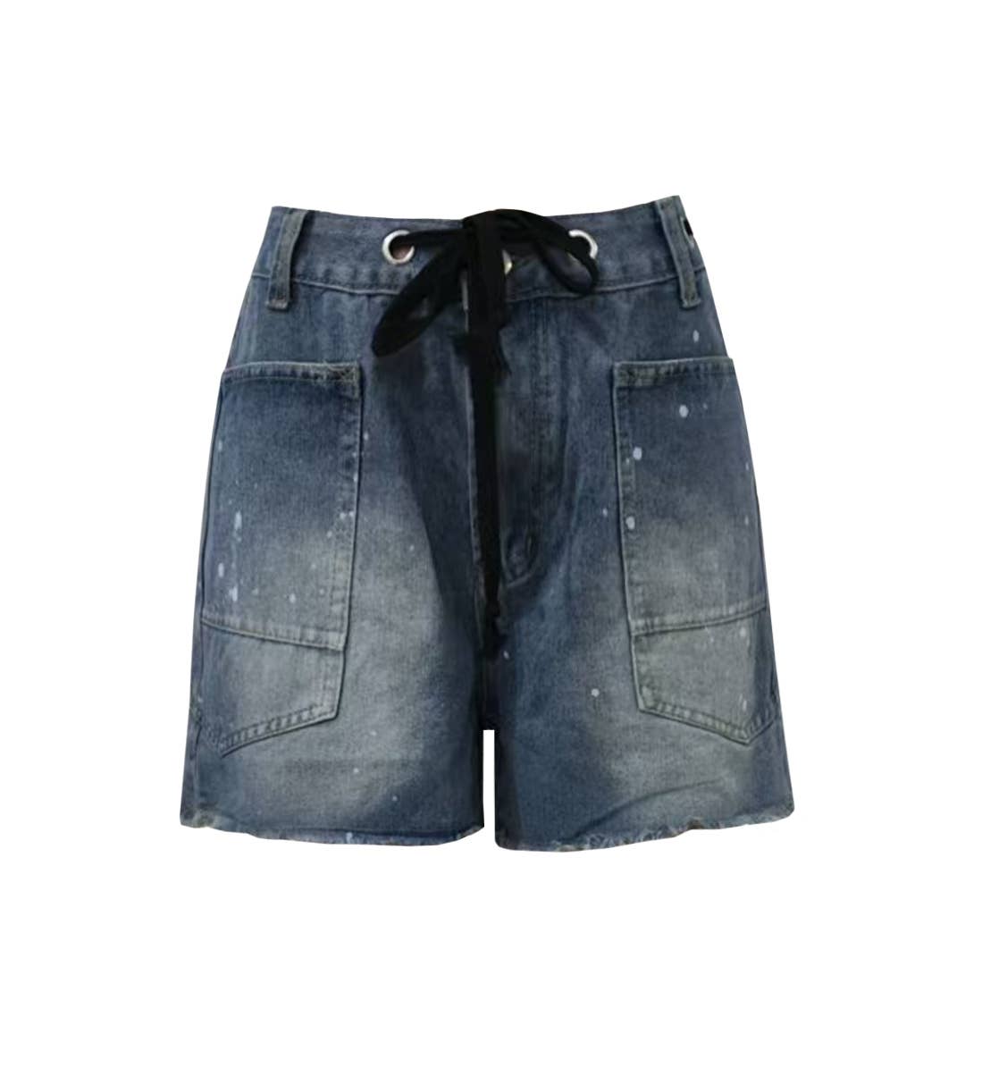 Street Style Drawstring Pocket Denim Casual Shorts