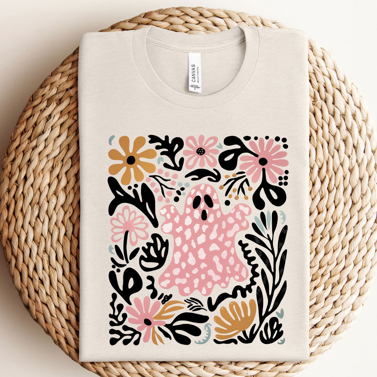 Pink Boho Ghost Graphic Tee