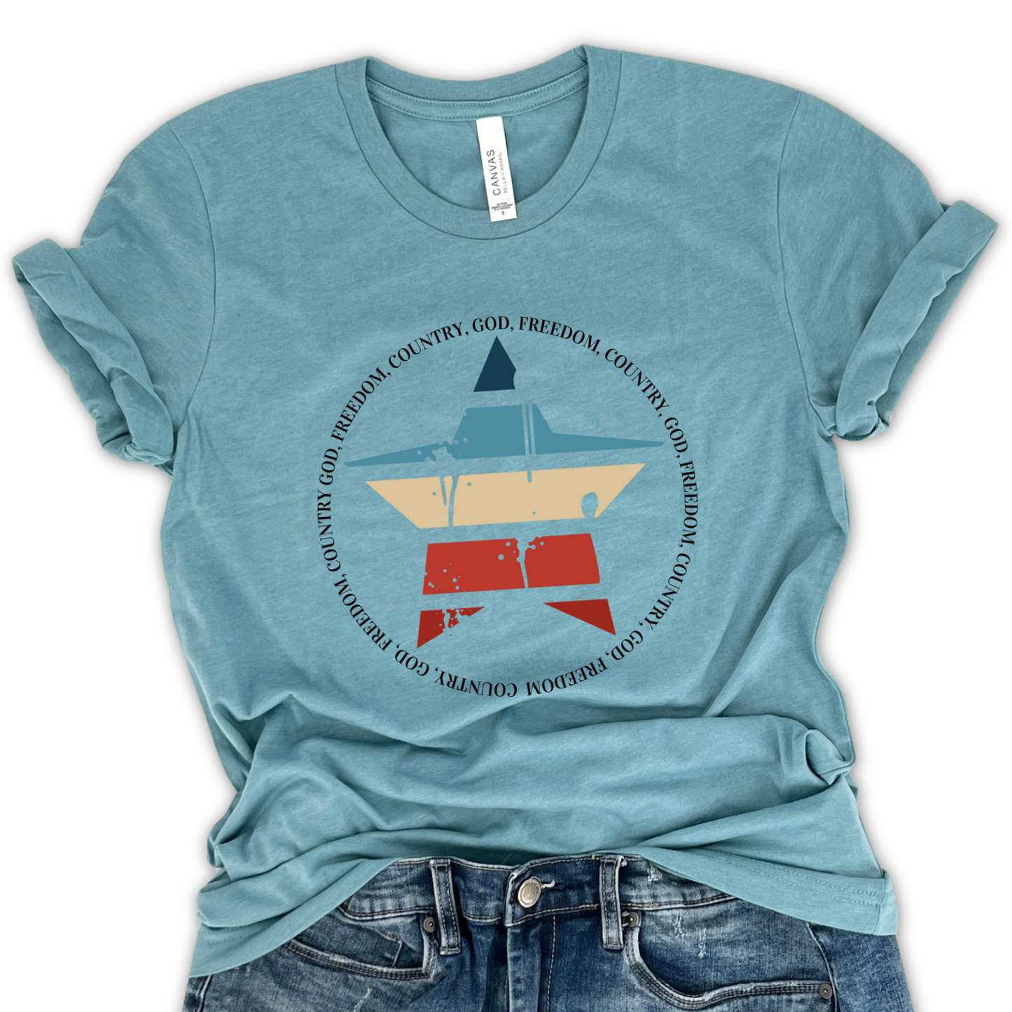 Country God Freedom Christian Graphic t-shirt, Patriotic top