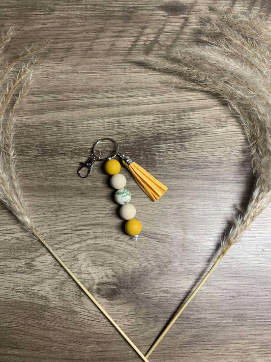 Yellow Floral Keychain