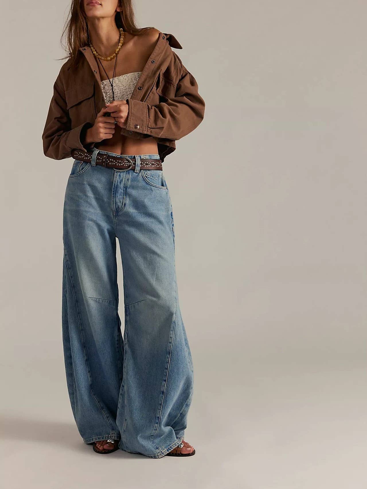 Retro Style Old School Slouchy Flared Puddle Jeans